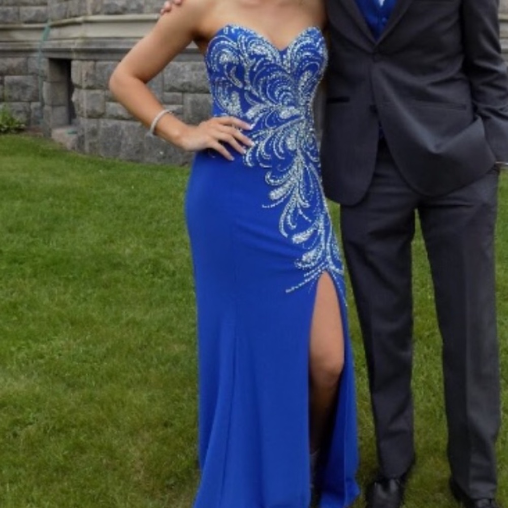Worn once, blue prom dress